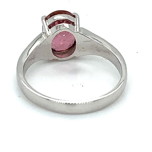 Pink Tourmaline 1.68ct Solid 18K White Gold Ring - Picture 5 of 7
